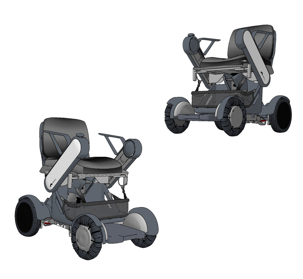现代电动轮椅su草图模型下载