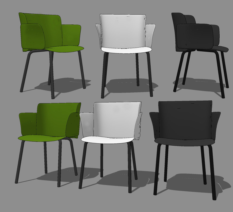 现代餐椅,单椅,椅子su草图模型下载