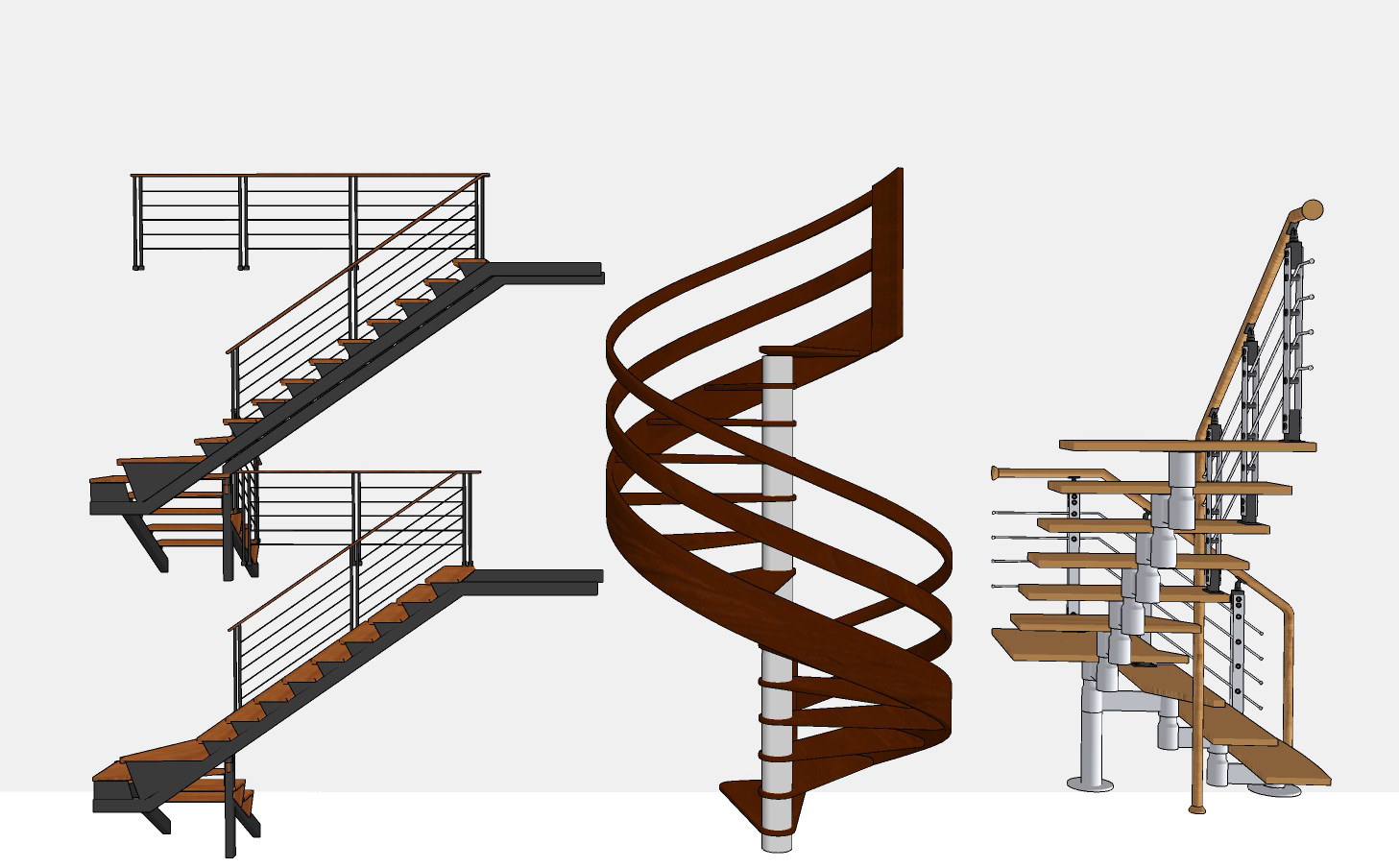 现代旋转楼梯扶手楼梯su草图模型下载