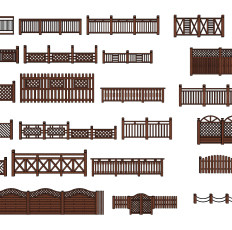 中式实木栏杆su草图模型下载
