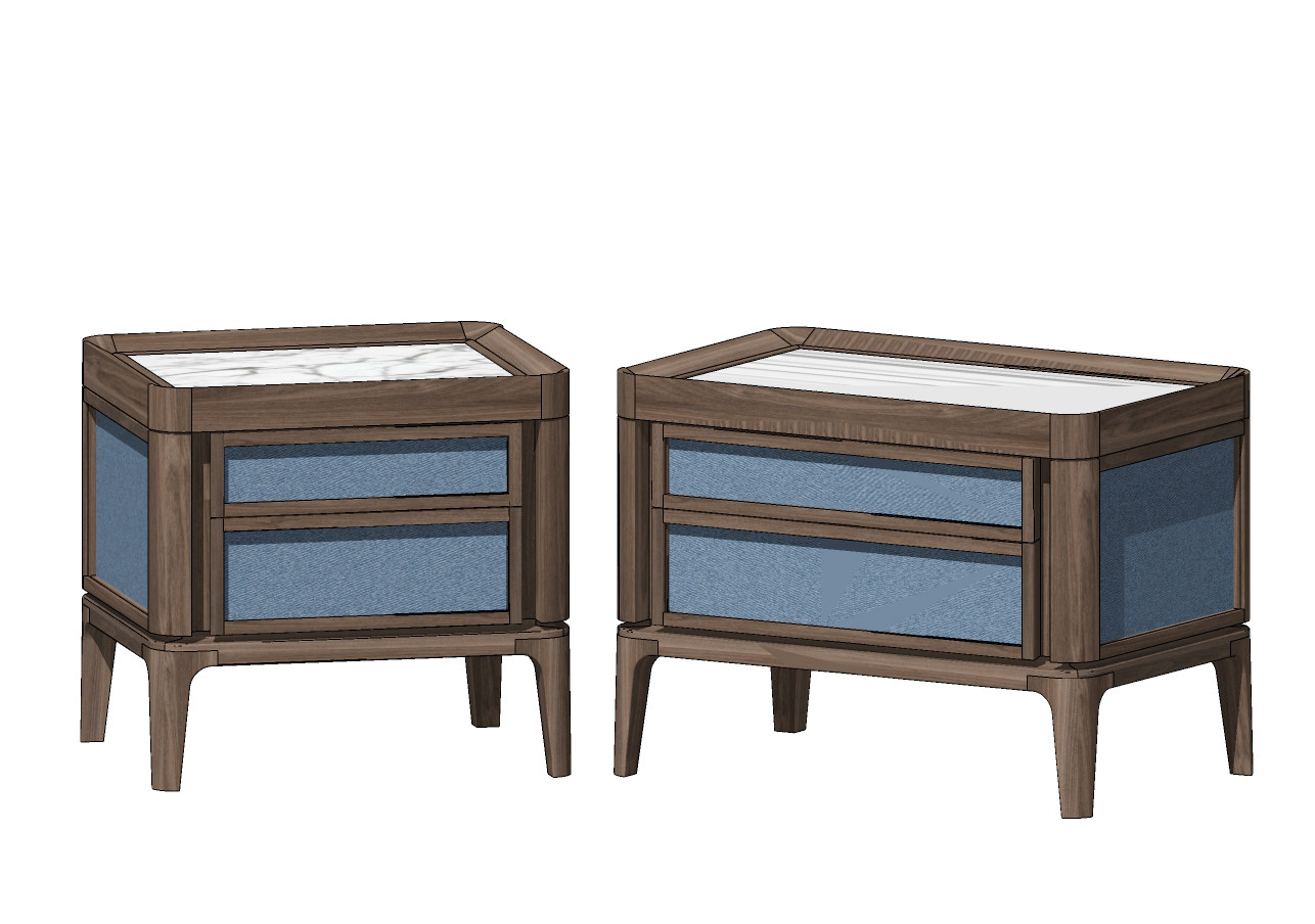 现代木质床头柜,su草图模型下载