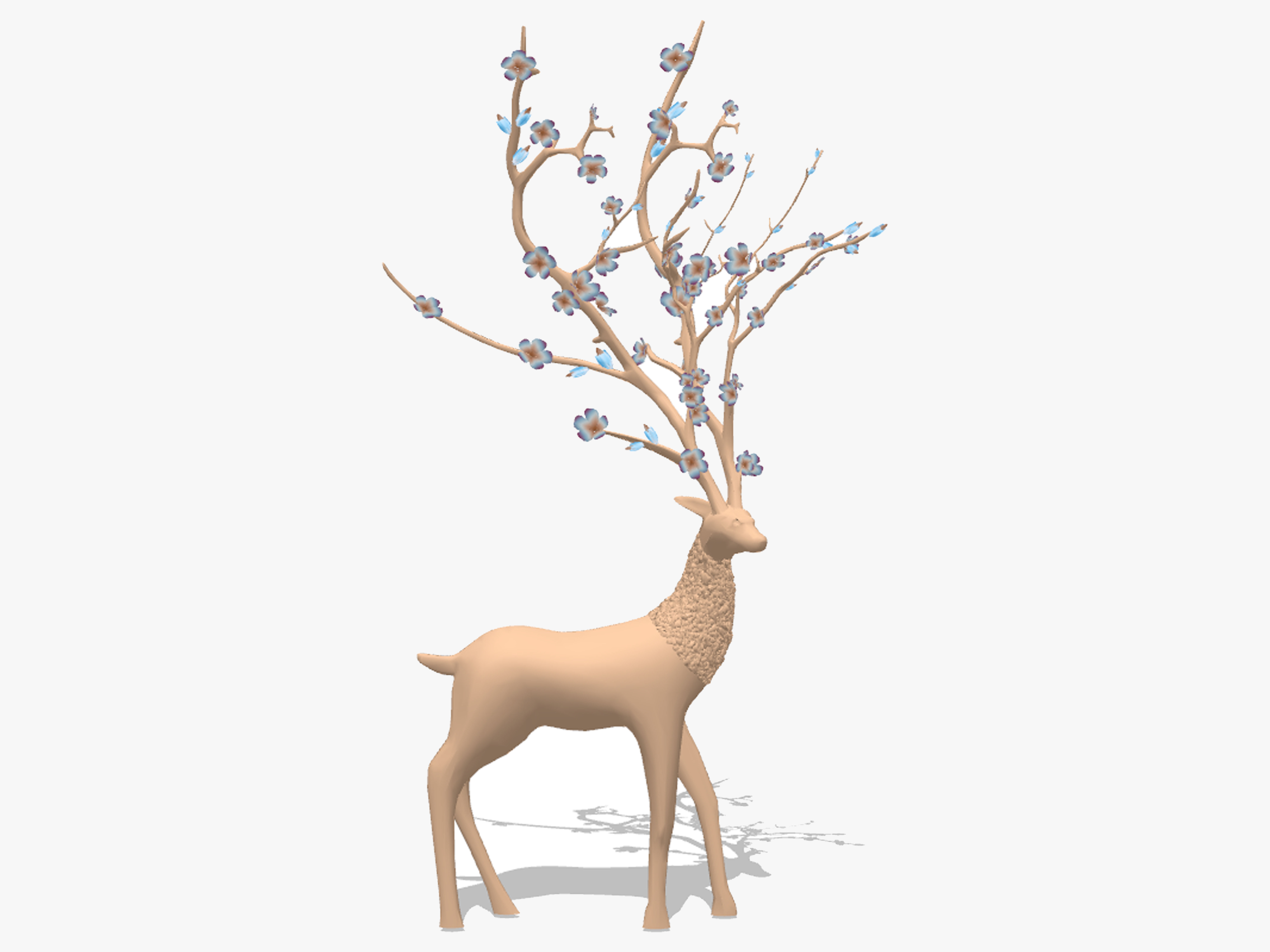 麋鹿，景观小品，雕塑摆件su草图模型下载