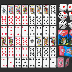 现代姚记扑克牌,骰子,筛子,牌,游戏娱乐工具su草图模型下载