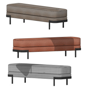 现代床尾凳,脚踏,沙发凳su草图模型下载