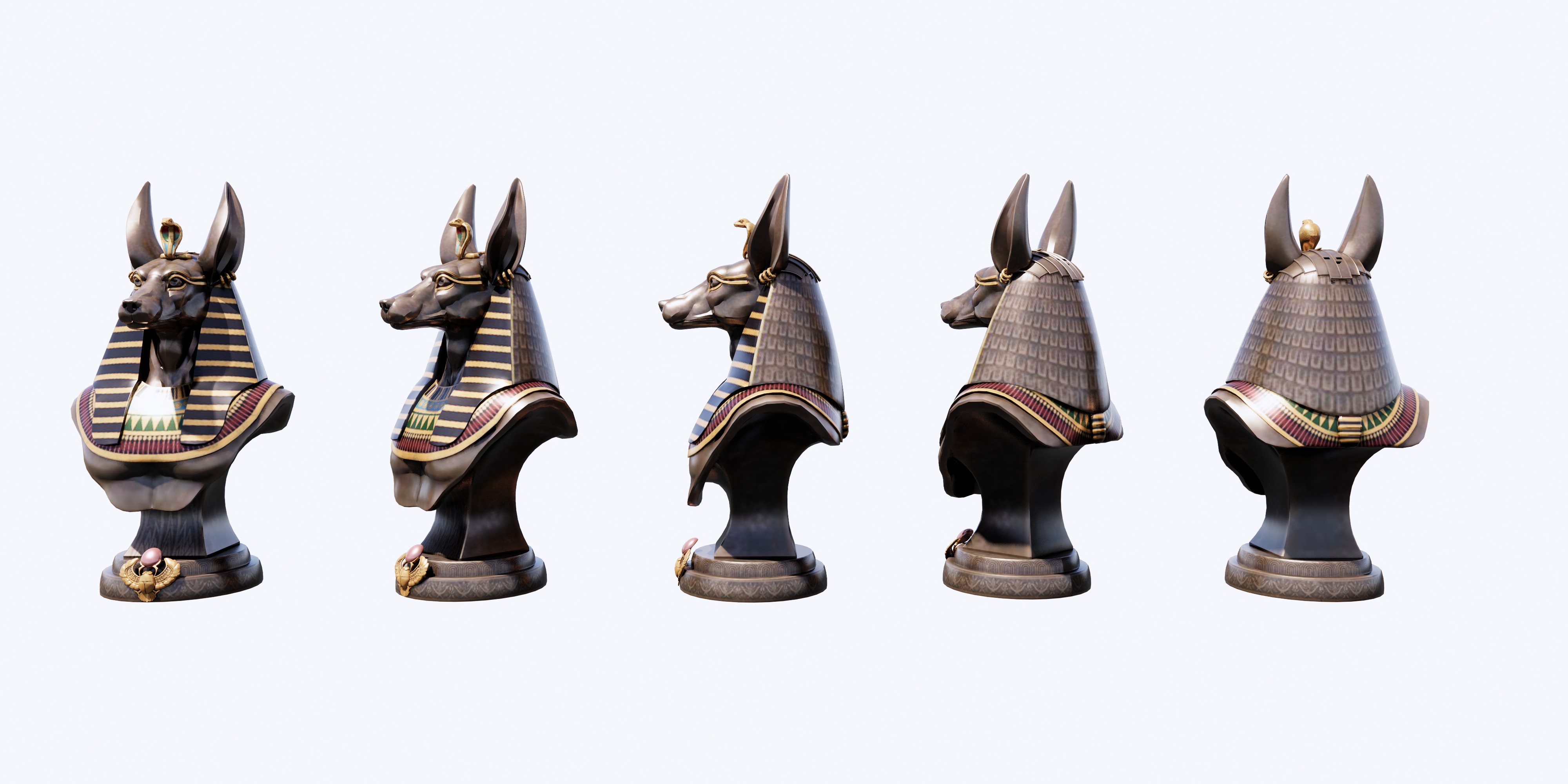 111古埃及嘼头神兽雕塑su草图模型下载