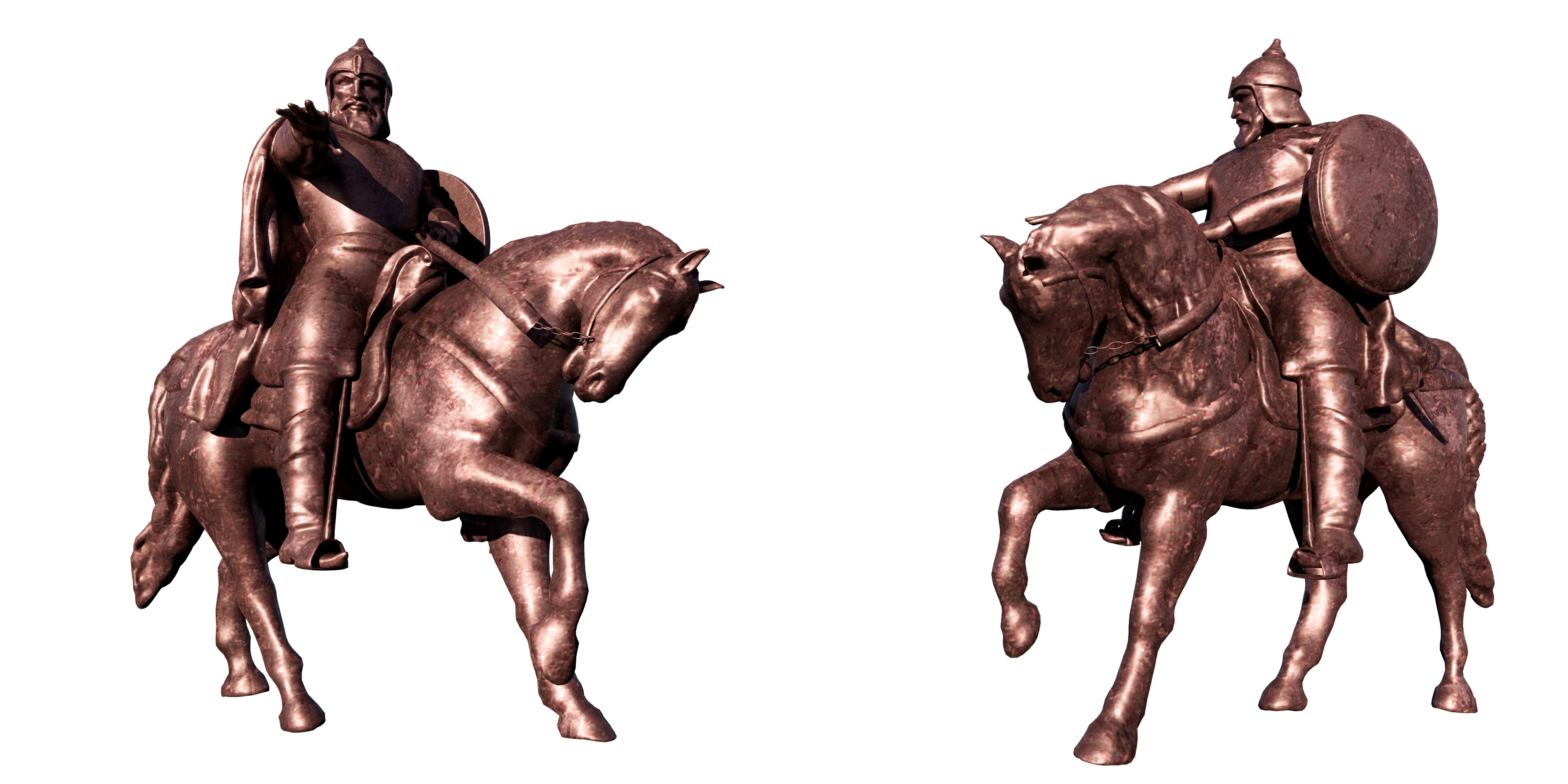 23古代古罗马青铜铜艺骑马士兵，人物雕塑雕像su草图模型下载