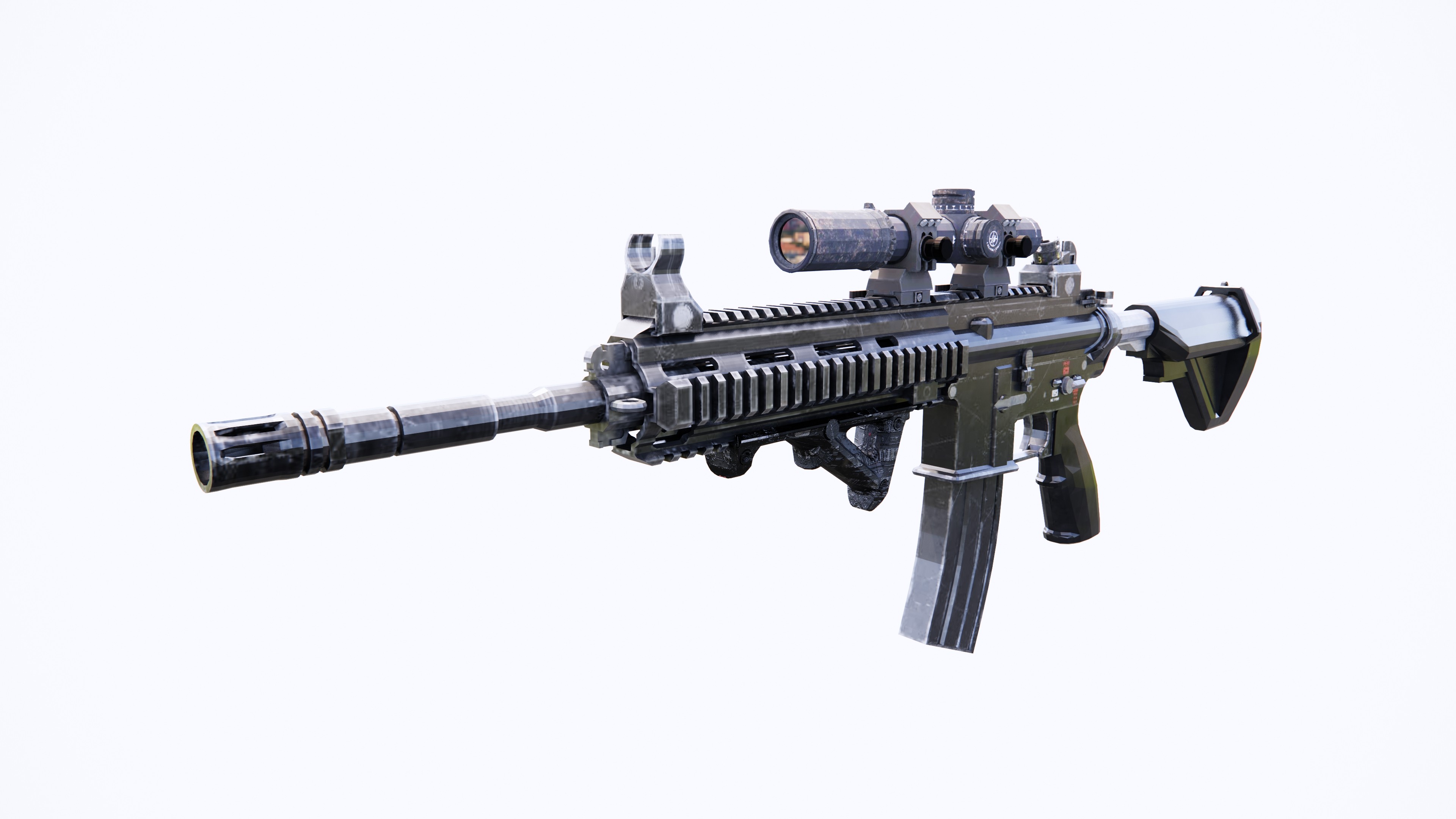 20现代M416突击步枪武器载su草图模型下载