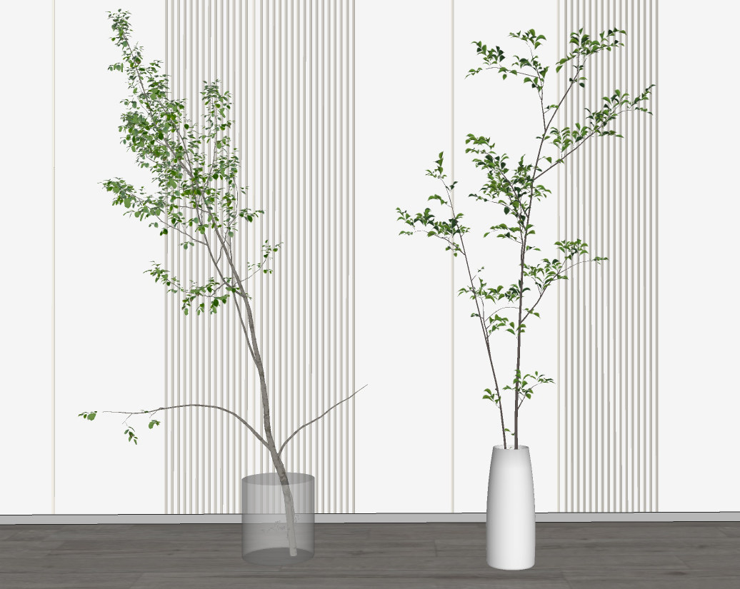 13现代绿植，花瓶，花艺，插花su草图模型下载