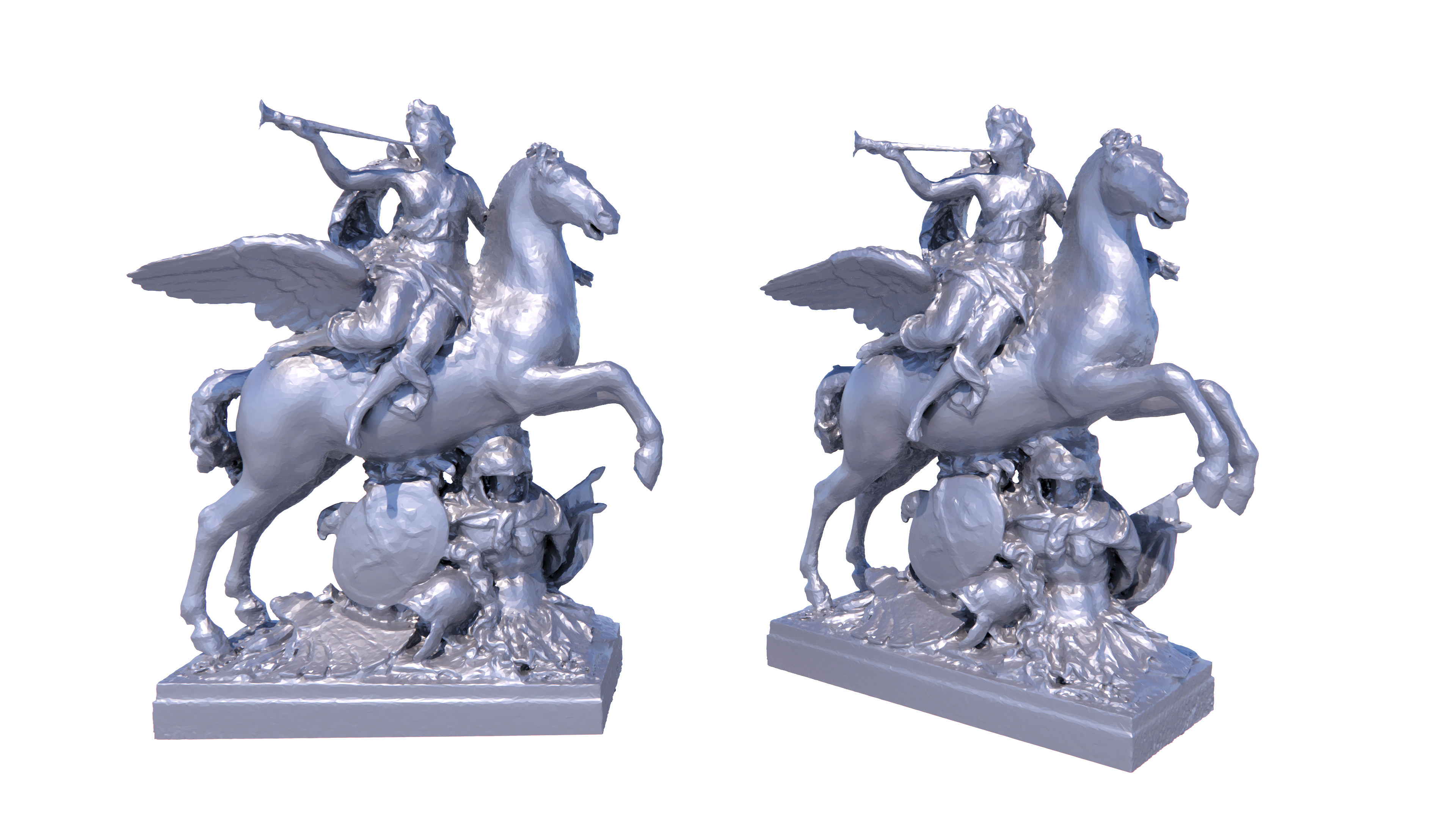 欧式人物骑马雕塑su草图模型下载