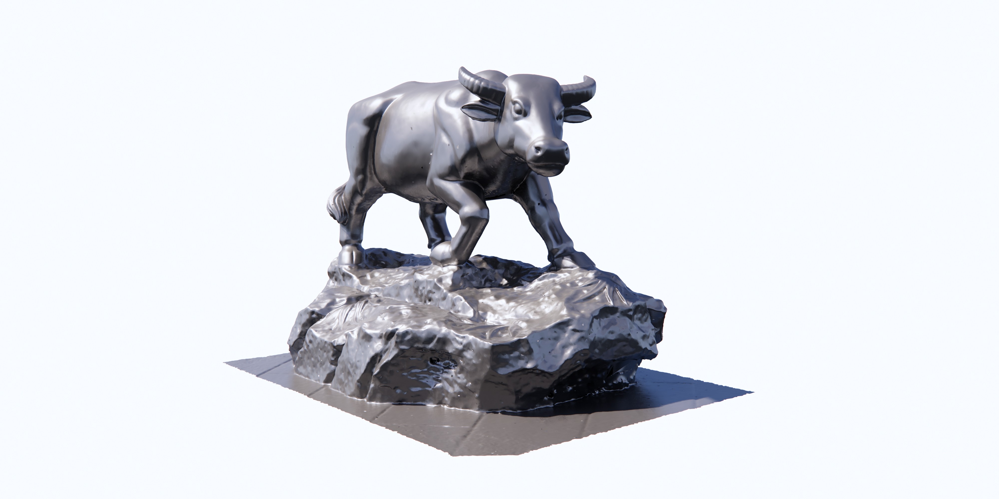 现代牛雕塑su草图模型下载