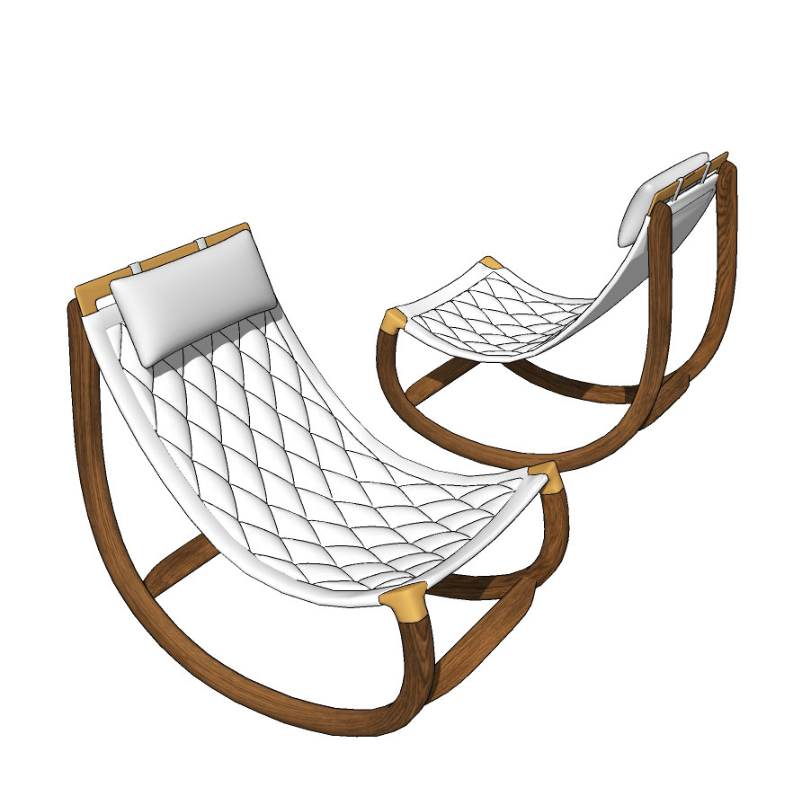 现代休闲躺椅,su草图模型下载