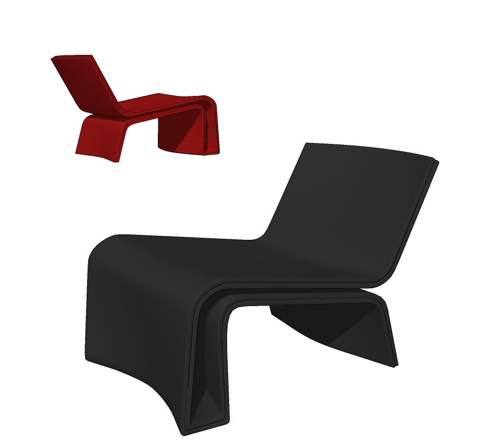 现代躺椅,椅子su草图模型下载