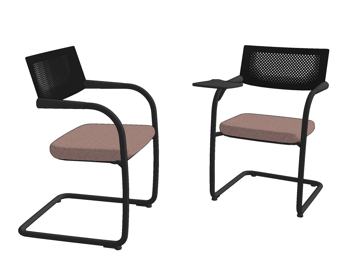 现代网布办公椅，工字椅su草图模型下载
