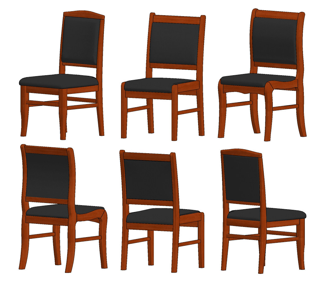 现代国企党政机关皮革培训椅会议椅su草图模型下载