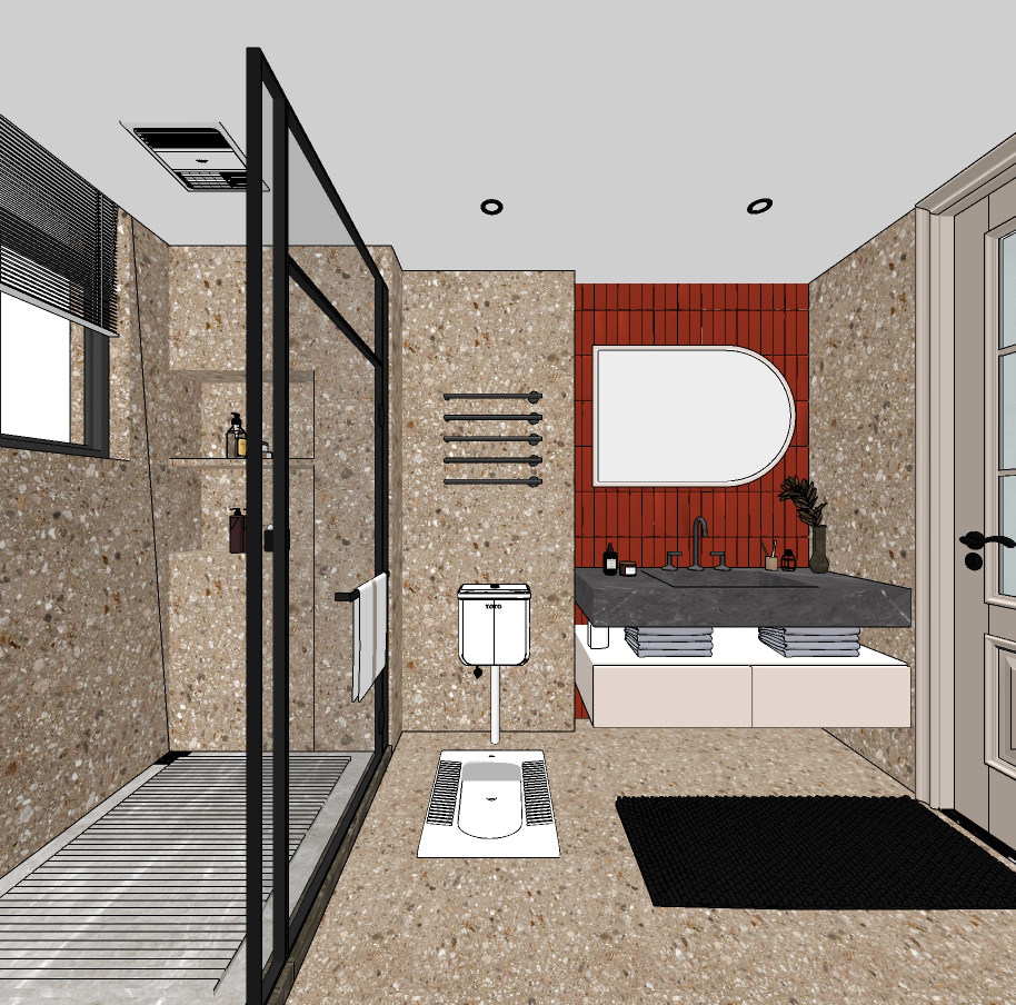 北欧卫生间浴室su草图模型下载