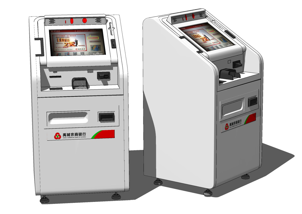 现代银行自助ATM取款机一体机su草图模型下载