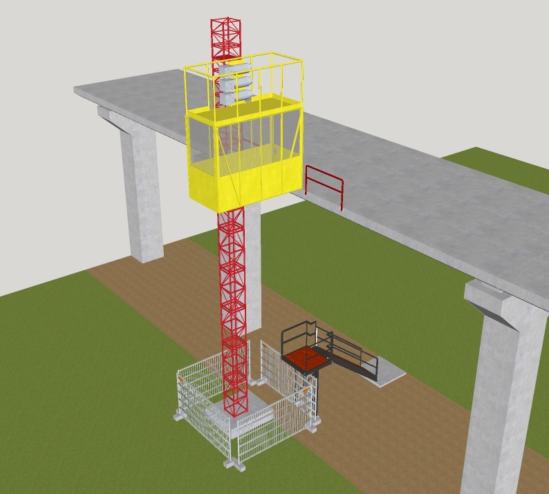 钢架升降机，升降电梯工业设备su草图模型下载