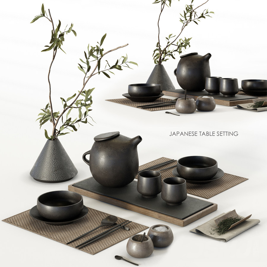 现代茶具,茶器su草图模型下载