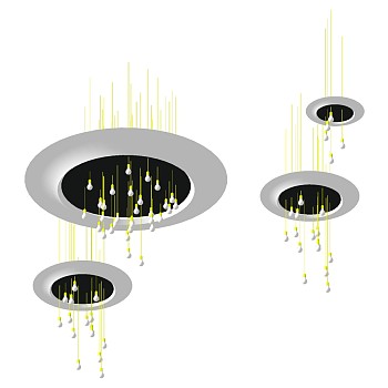 19 现代异形水晶吊灯 组合SketchUpsu草图模型下载