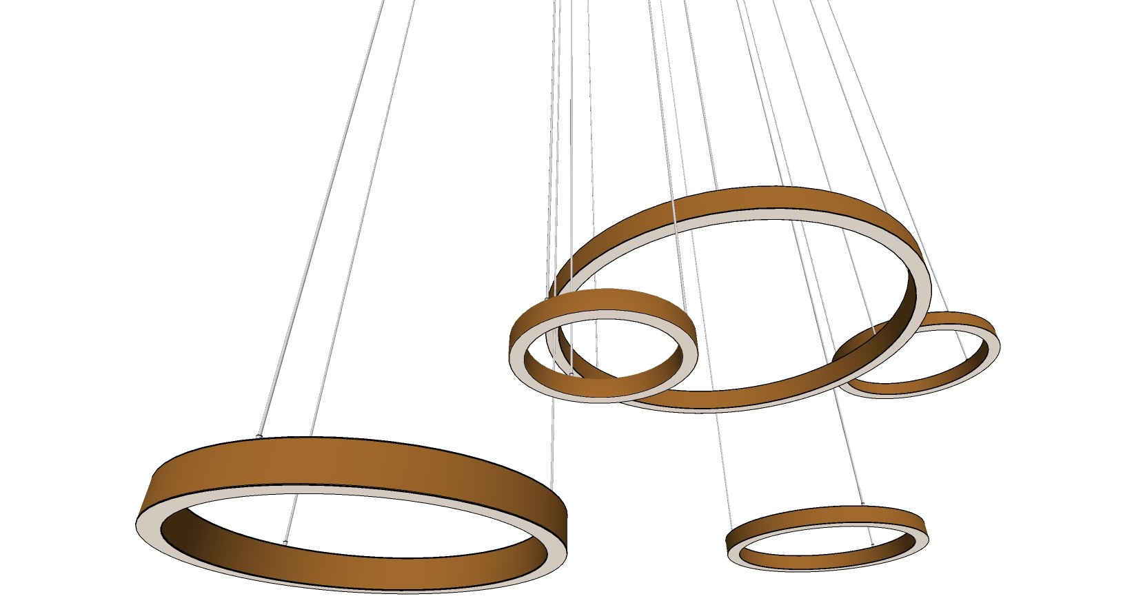 20现代异形金属圆环吊灯SketchUpsu草图模型下载