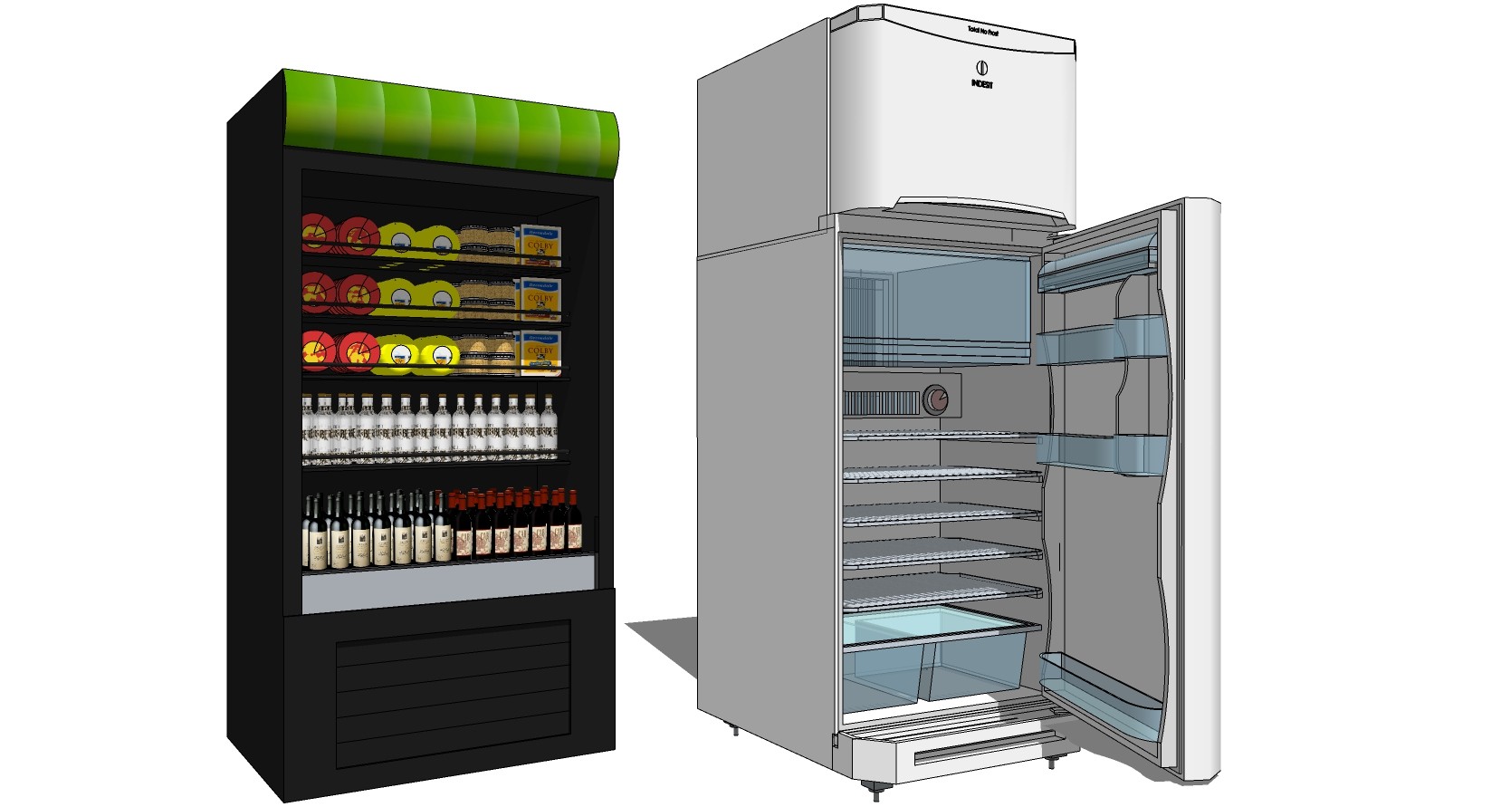 20冰箱饮料冷藏柜SketchUpsu草图模型下载