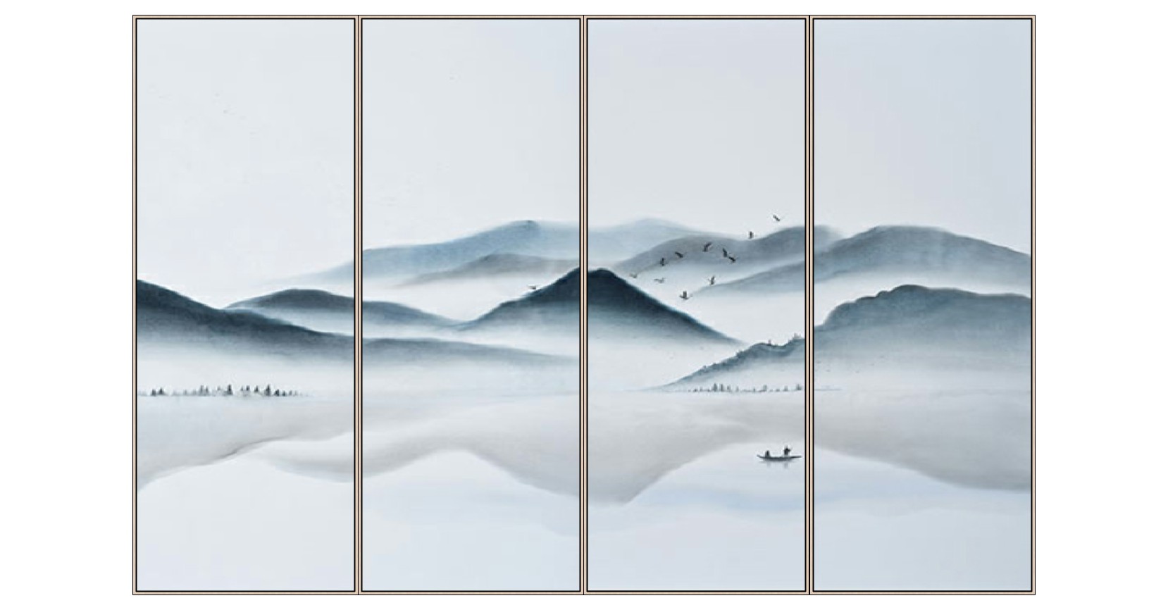 新中式抽象水墨山水装饰挂画