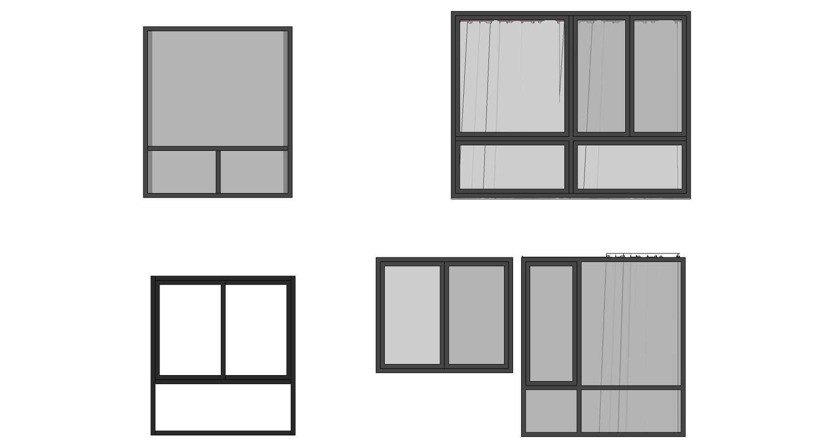 (39)现代建筑阳台窗户su草图模型下载