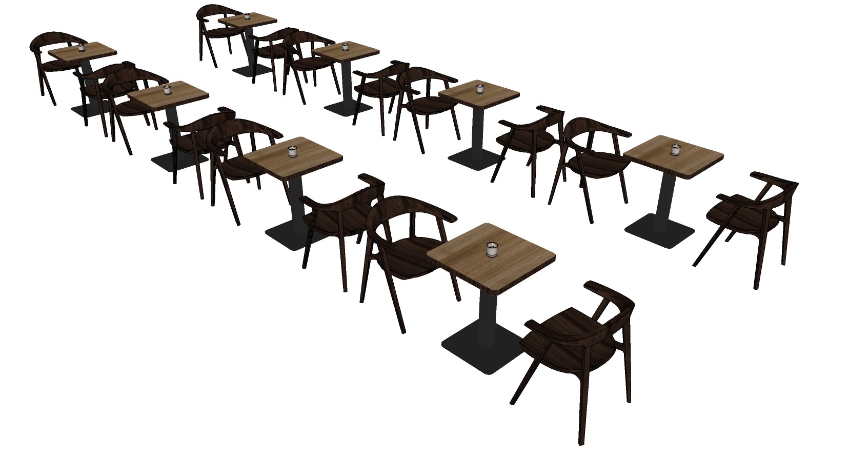 8餐厅餐桌椅su草图模型下载
