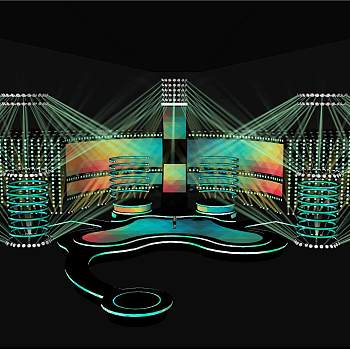 演唱会舞台su草图模型下载
