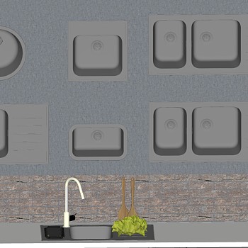 洗菜盆su草图模型下载