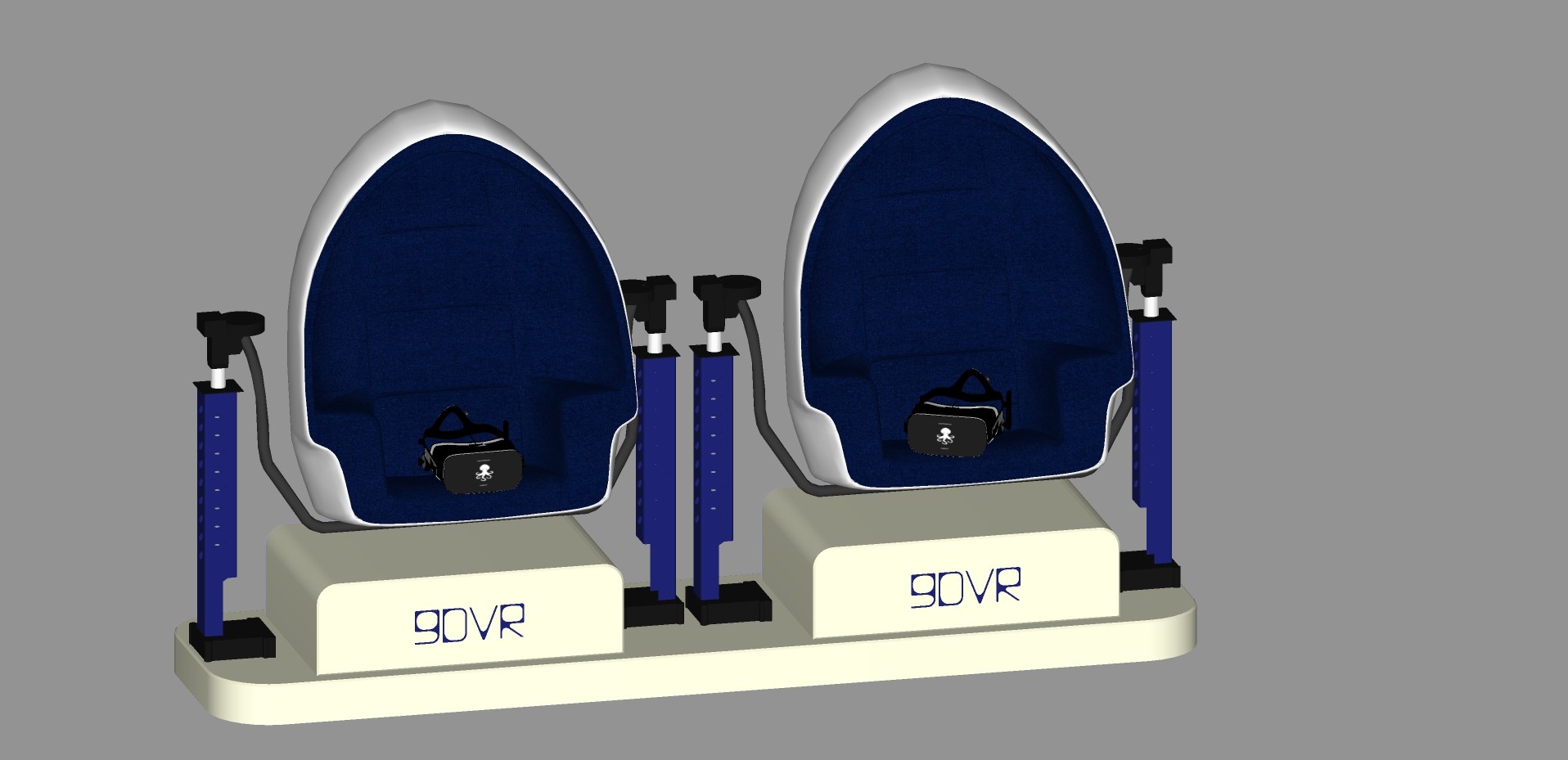 现代太空舱VR体验座椅su草图模型下载