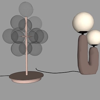 现代台灯su草图模型下载