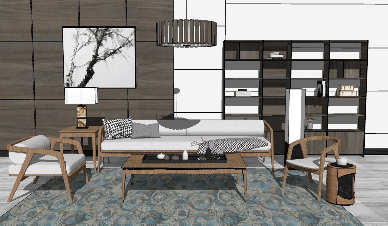 新中式实木禅意沙发茶几组合 中式轻奢沙发 装饰柜