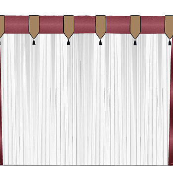 2新中式窗帘su草图模型下载