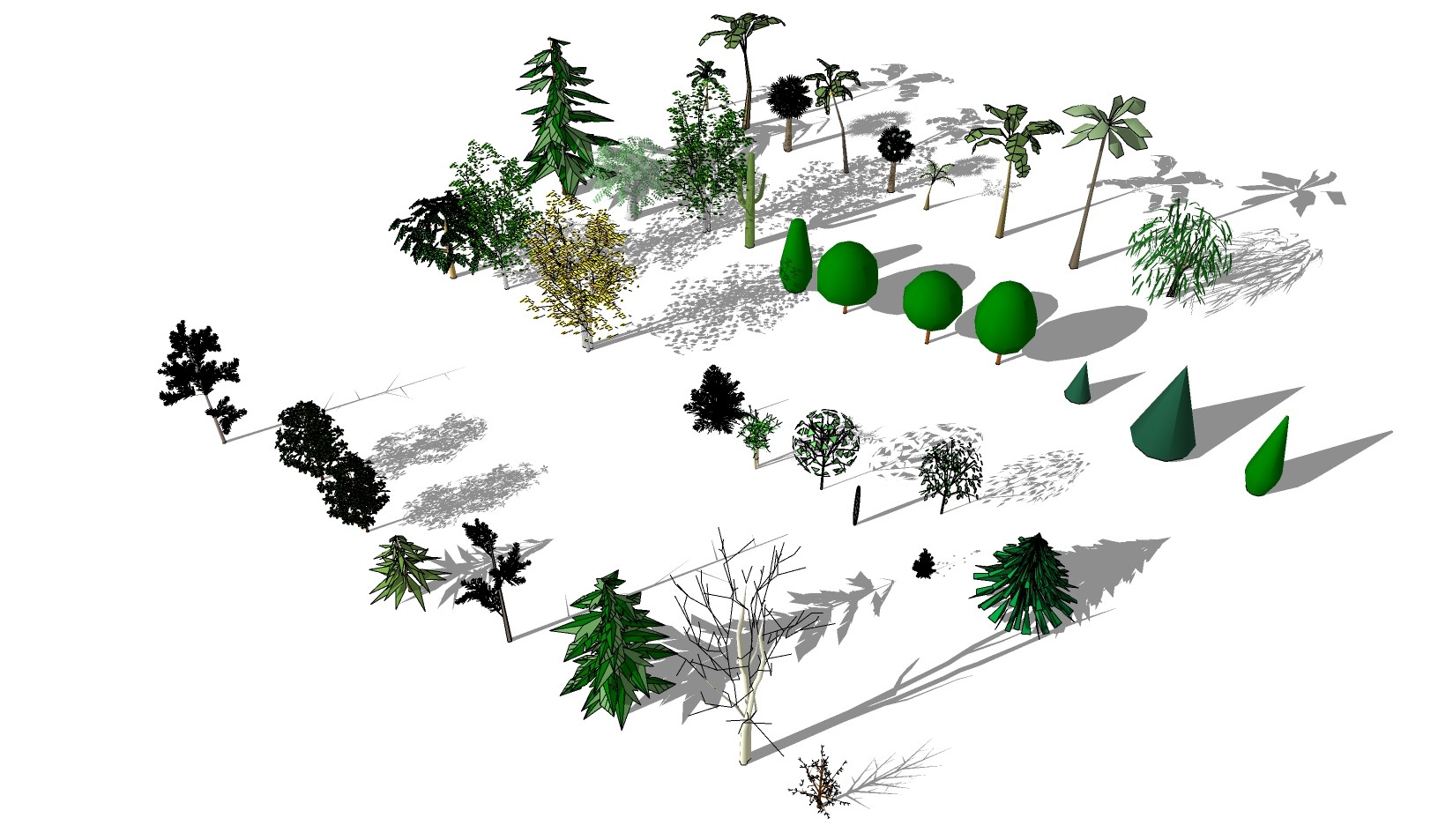 户外树木植物  su草图模型下载