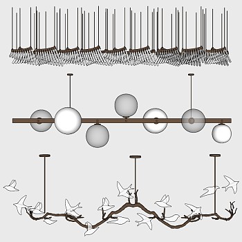 吊灯su草图模型下载