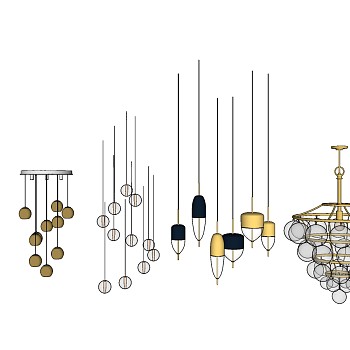 吊灯su草图模型下载
