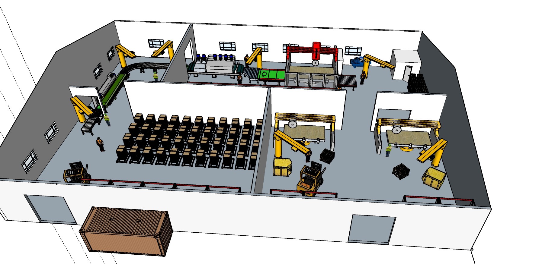 147伦敦石材工厂布局 机械 工地 机器  车间 自动化车间 机械臂 工作机器人su草图模型下载