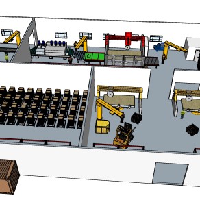 147伦敦石材工厂布局 机械 工地 机器  车间 自动化车间 机械臂 工作机器人su草图模型下载