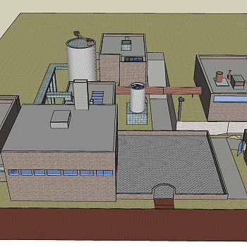 201莫德勒工厂 教室  老工业区，化工厂，蒸馏厂su草图模型下载