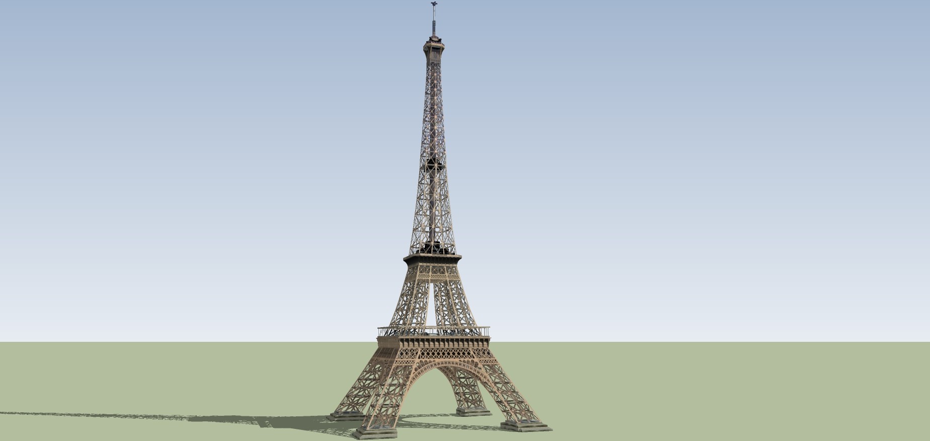 101艺术风格建筑，巴黎埃菲尔铁塔 东京铁塔su草图模型下载