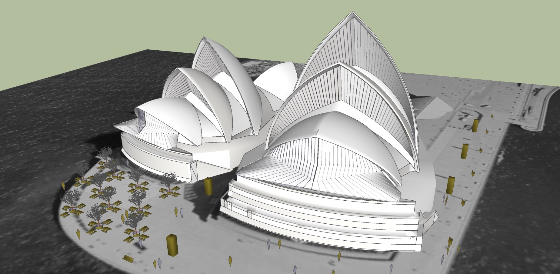 111歌剧院 剧院  澳大利亚悉尼歌剧院  演绎中心  剧场  现代艺术风格建筑  城市文化中心 音乐厅su草图模型下载