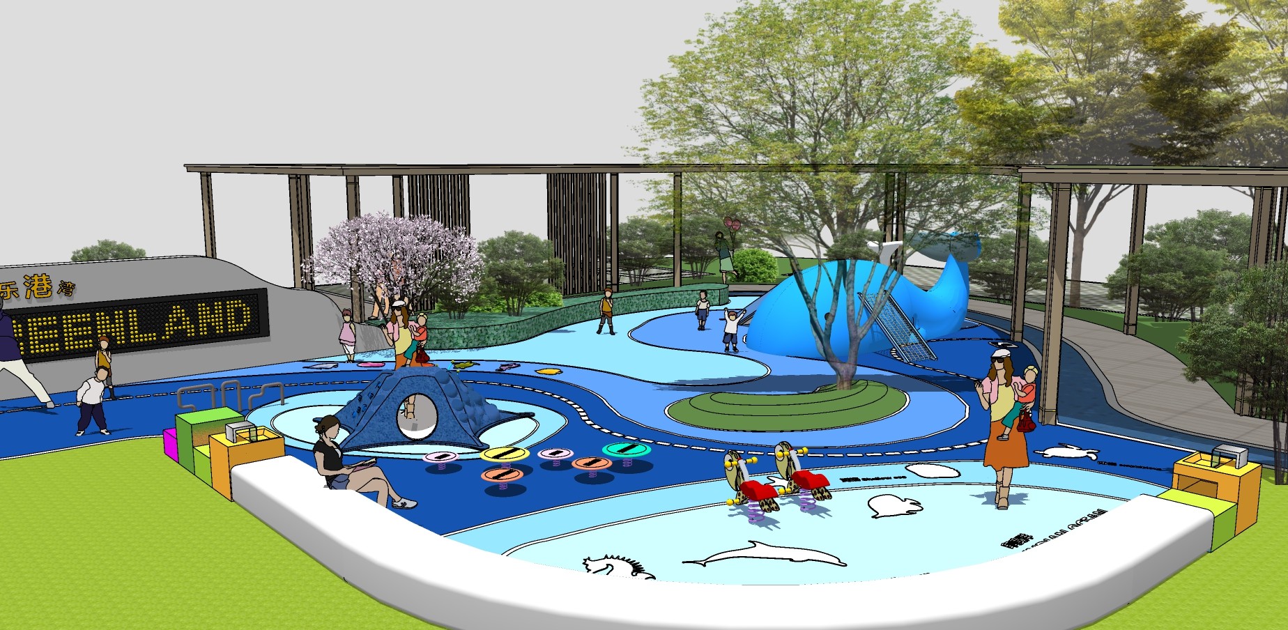 79海洋儿童乐园 儿童游乐场 儿童活动区 海洋主题公园  现代住宅小区景观su草图模型下载