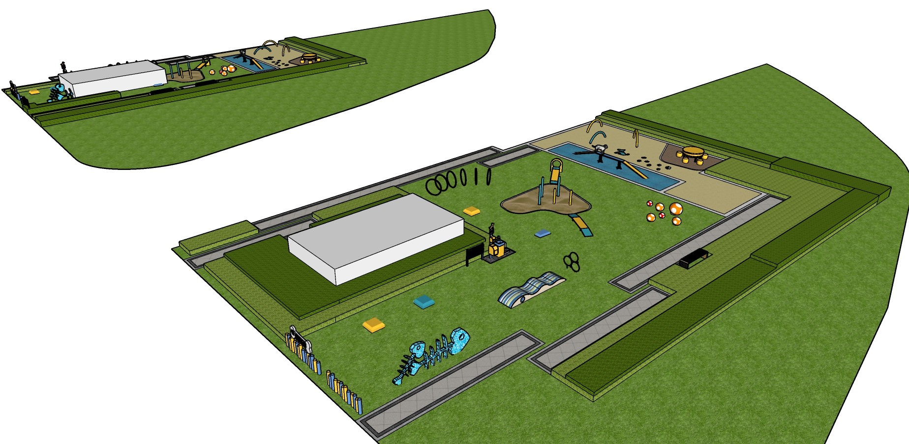 47现代住宅景观 宠物乐园 宠物障碍训练乐园 宠物公园 宠物学校 儿童乐园su草图模型下载