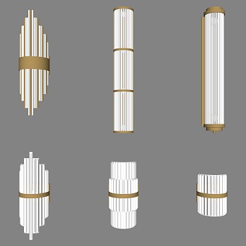 水晶壁灯 壁灯组合su草图模型下载