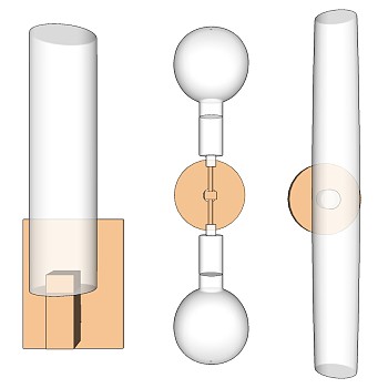 现代灯具 壁灯组合su草图模型下载