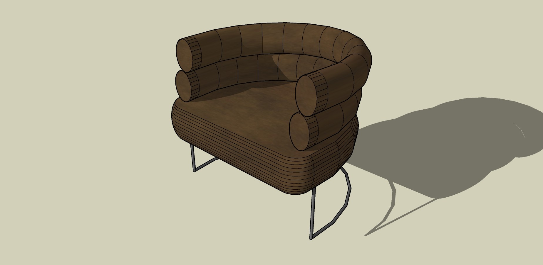 16现代风格单人沙发  单人沙发椅su草图模型下载