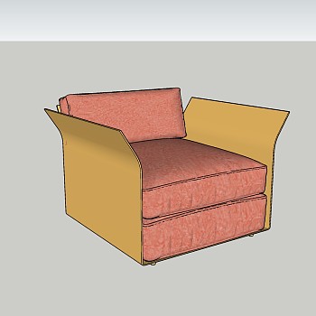 46现代风格休闲沙发 单人沙发 轻奢单人沙发  轻奢休闲椅su草图模型下载