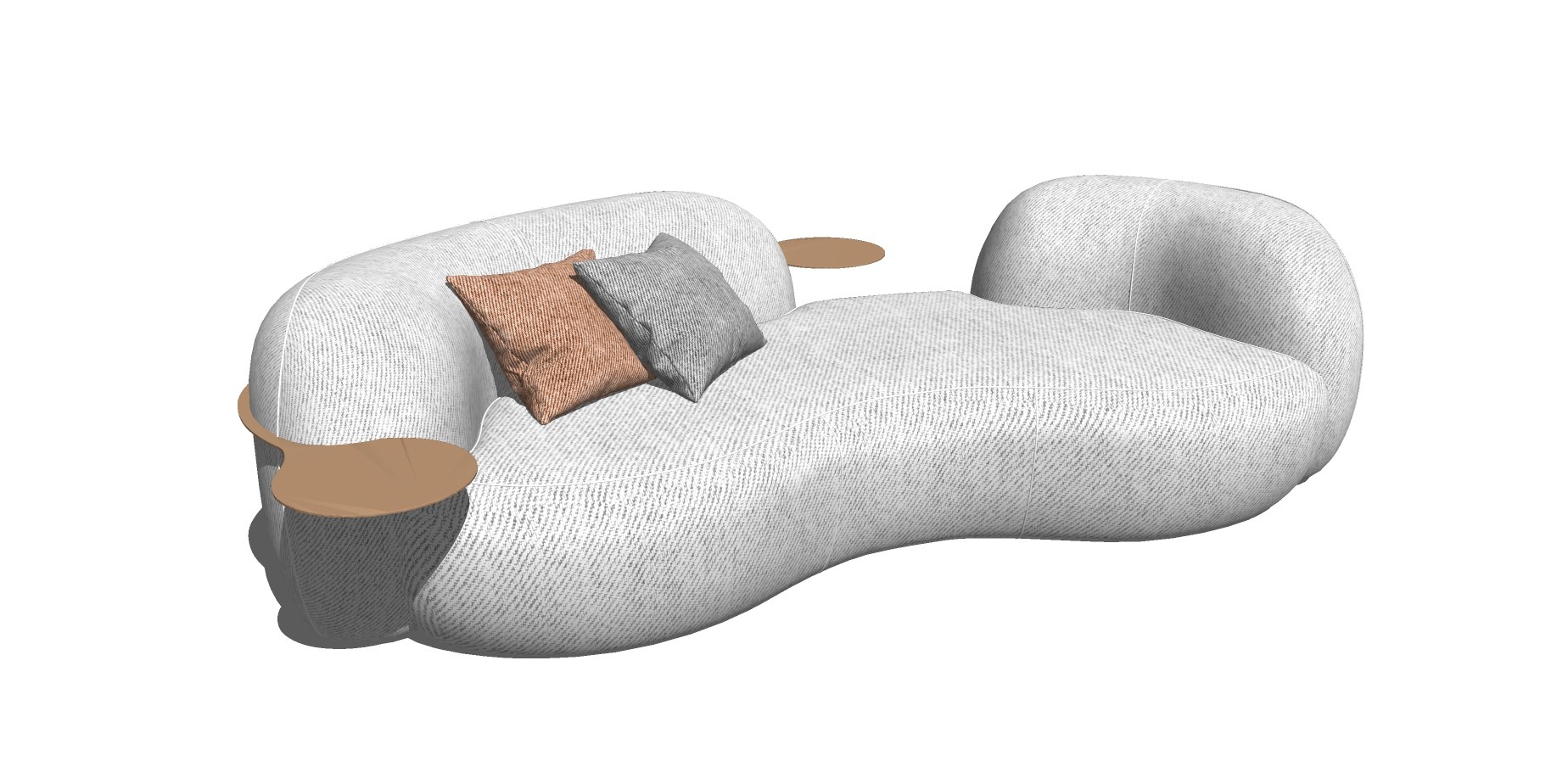45现代风格多人沙发_边几_抱枕_弧形_球体_多功能沙发 弧形沙发 异形沙发 布艺沙发 公共沙发su草图模型下载