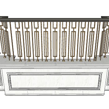 13欧式构件 围栏 阳台 护栏su草图模型下载